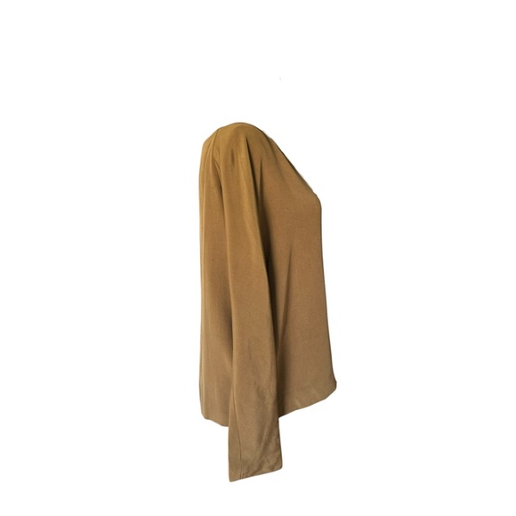 Vintage 80s Donna Karan 100% Silk ButtonUp Top Blouse Small Black Label Bergdorf - Picture 5 of 11